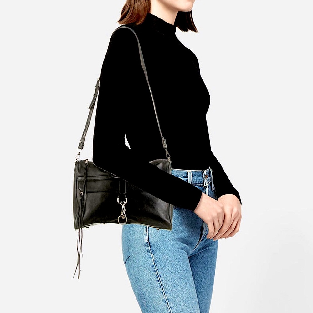 Rebecca Minkoff Large Top Handle Leather Satchel Crossbody Bag